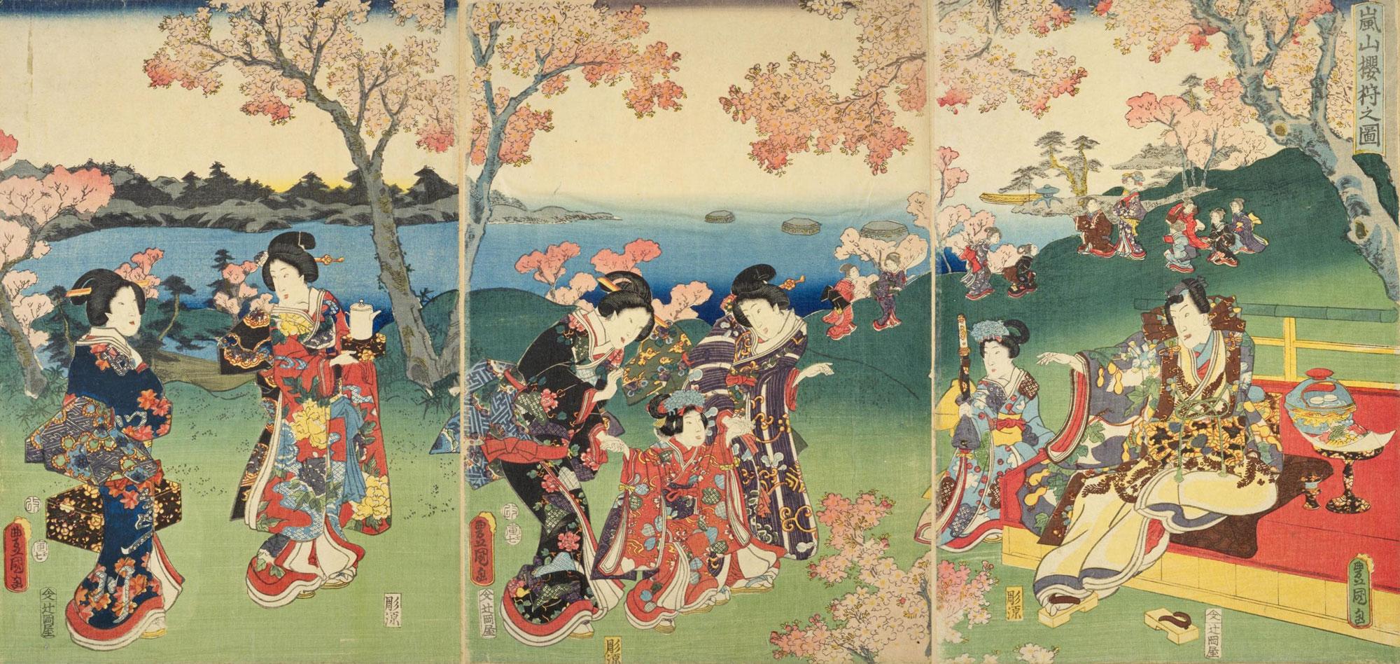 嵐山桜狩之図