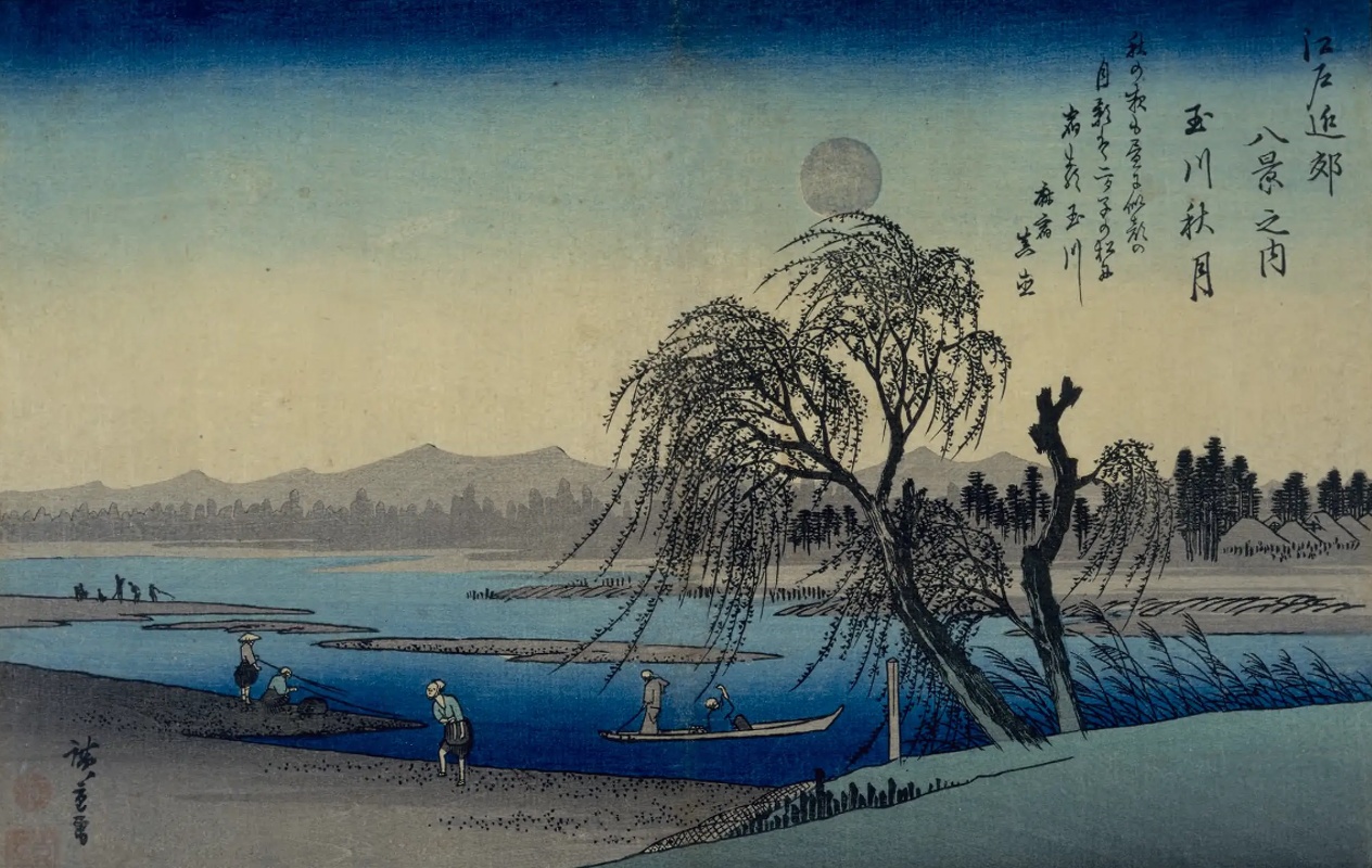 江戸近郊八景之内　玉川秋月